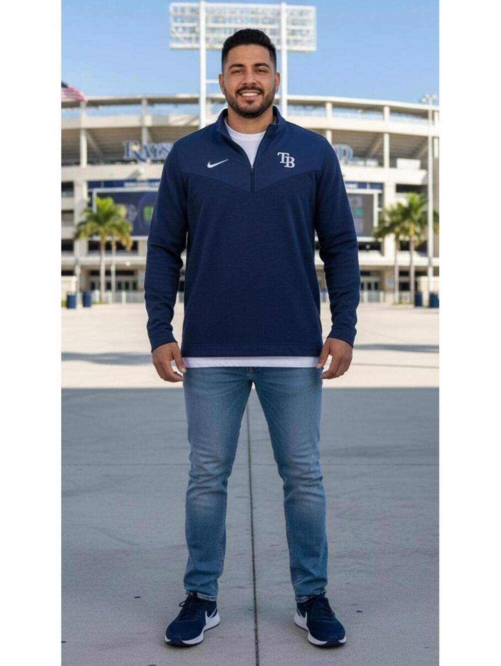 Nike MLB Tampa Bay Rays Team Issued Pullover L - Clubhouse - Flaw